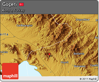Physical 3D Map of Göçeri