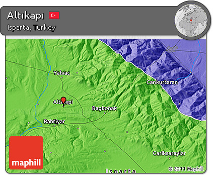 Political 3D Map of Altıkapı