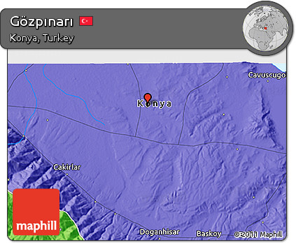 Political 3D Map of Gözpınarı