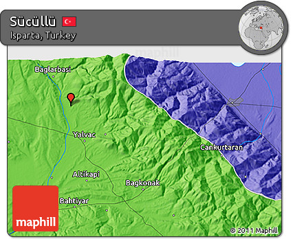 Political 3D Map of Sücüllü