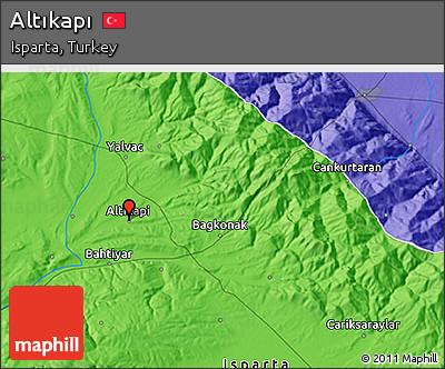 Political 3D Map of Altıkapı