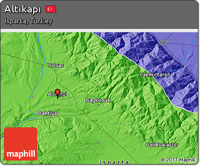 Political 3D Map of Altıkapı