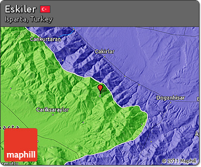 Political 3D Map of Eskiler