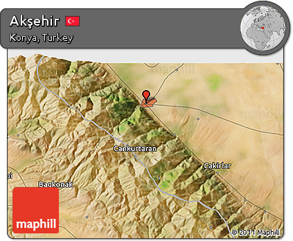Satellite 3D Map of Akşehir