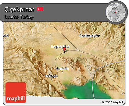 Satellite 3D Map of Çiçekpınar