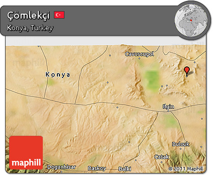 Satellite 3D Map of Çömlekçi
