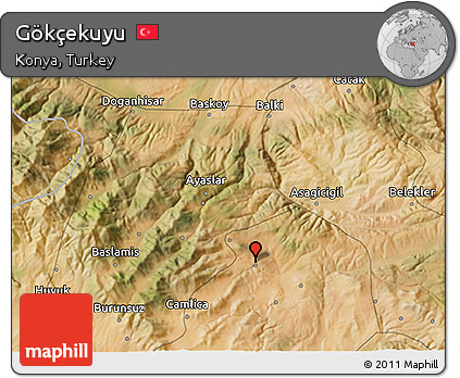 Satellite 3D Map of Gökçekuyu