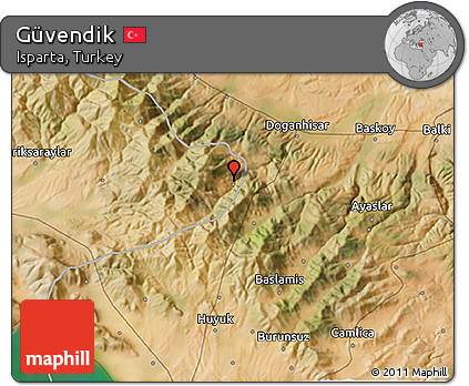 Satellite 3D Map of Güvendik