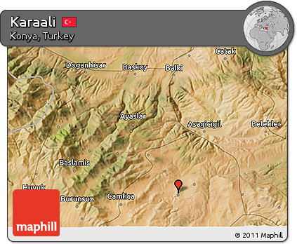 Satellite 3D Map of Karaali