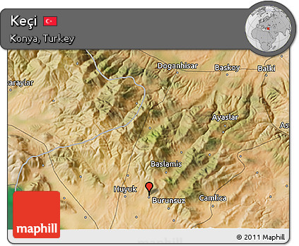 Satellite 3D Map of Keçi