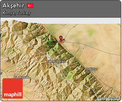 Satellite 3D Map of Akşehir