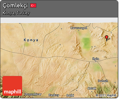 Satellite 3D Map of Çömlekçi