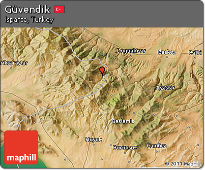 Satellite 3D Map of Güvendik