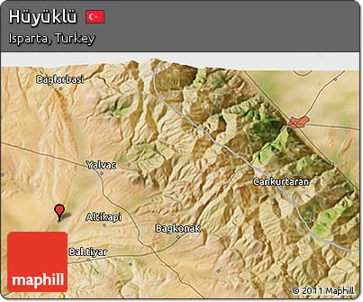 Satellite 3D Map of Hüyüklü