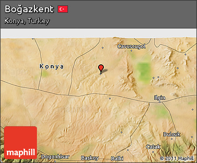 Satellite 3D Map of Boğazkent