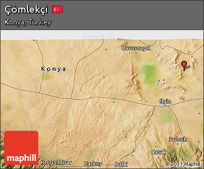 Satellite 3D Map of Çömlekçi