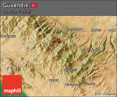 Satellite 3D Map of Güvendik