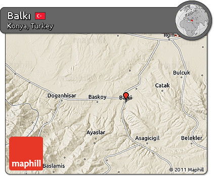 Shaded Relief 3D Map of Balkı