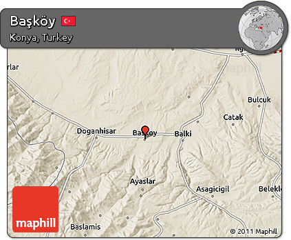 Shaded Relief 3D Map of Başköy