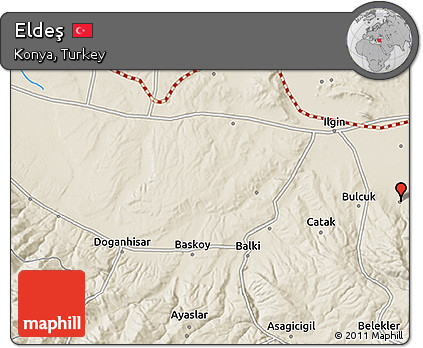Shaded Relief 3D Map of Eldeş