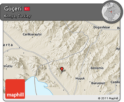 Shaded Relief 3D Map of Göçeri