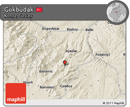 Shaded Relief 3D Map of Gökbudak