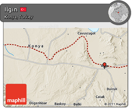 Shaded Relief 3D Map of Ilgın
