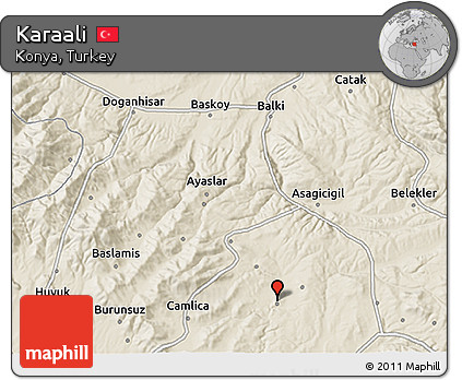 Shaded Relief 3D Map of Karaali