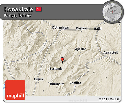 Shaded Relief 3D Map of Konakkale
