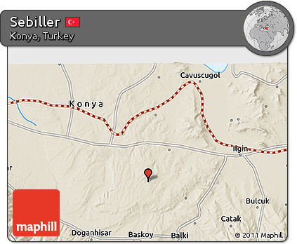 Shaded Relief 3D Map of Sebiller