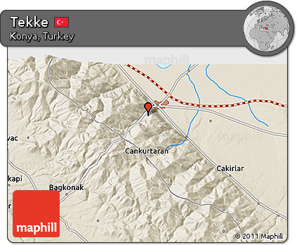 Shaded Relief 3D Map of Tekke