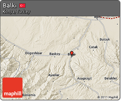 Shaded Relief 3D Map of Balkı