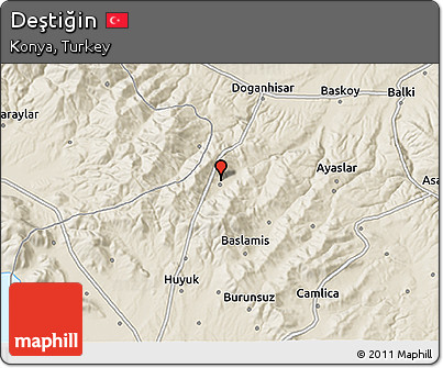 Shaded Relief 3D Map of Deştiğin