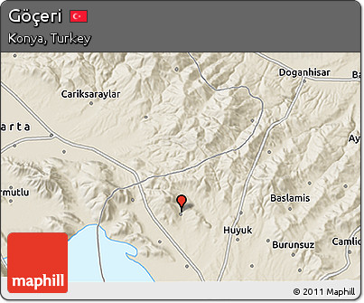 Shaded Relief 3D Map of Göçeri