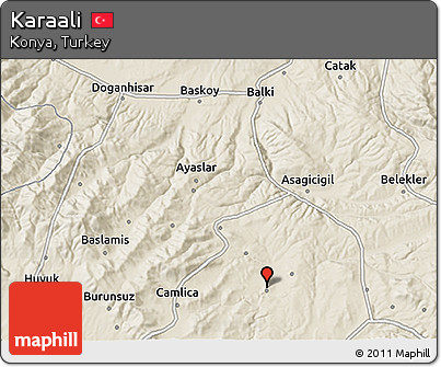 Shaded Relief 3D Map of Karaali