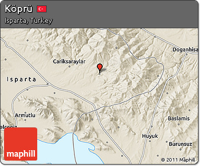 Shaded Relief 3D Map of Köprü