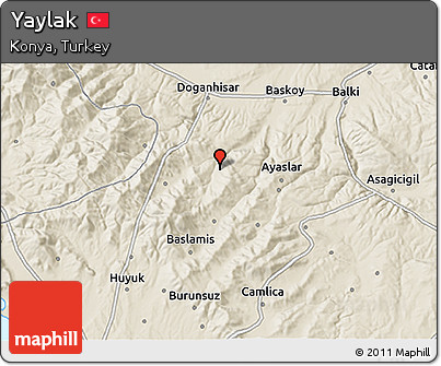 Shaded Relief 3D Map of Yaylak