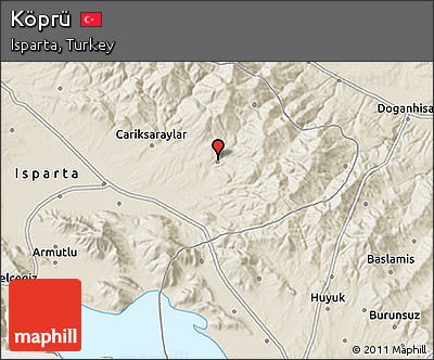 Shaded Relief 3D Map of Köprü