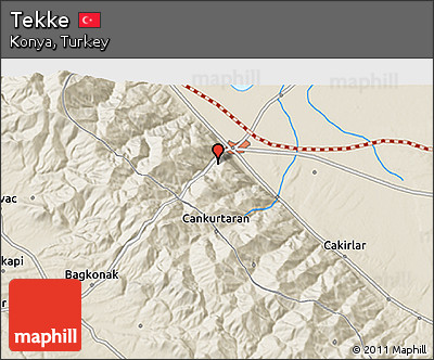 Shaded Relief 3D Map of Tekke