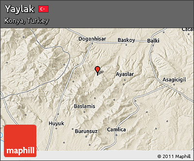 Shaded Relief 3D Map of Yaylak