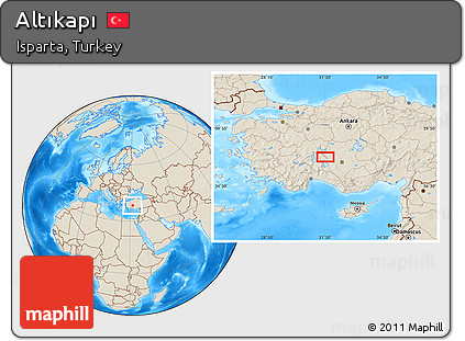 Shaded Relief Location Map of Altıkapı