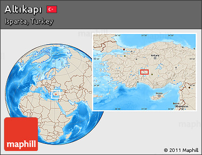 Shaded Relief Location Map of Altıkapı