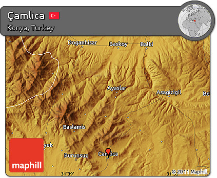 Physical Map of Çamlıca