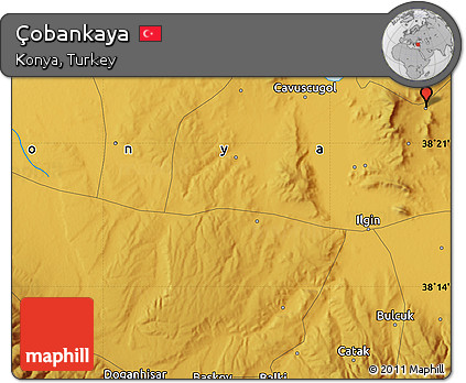 Physical Map of Çobankaya