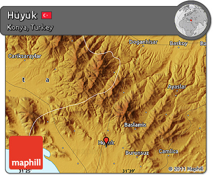 Physical Map of Hüyük