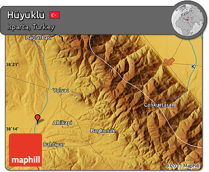 Physical Map of Hüyüklü