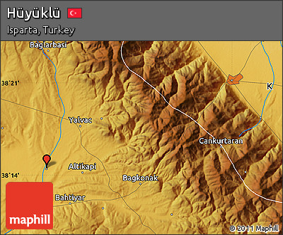Physical Map of Hüyüklü