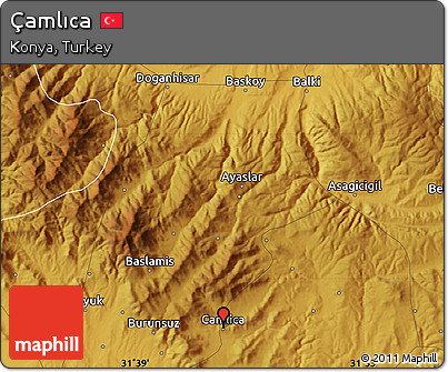 Physical Map of Çamlıca