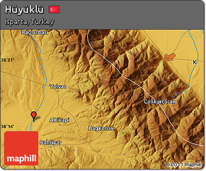 Physical Map of Hüyüklü
