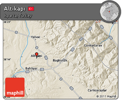 Shaded Relief Map of Altıkapı
